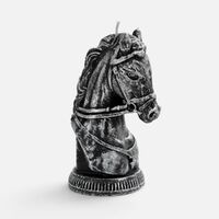Свеча фигурная «Бюст лошади», серебристая