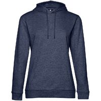 Толстовка с капюшоном женская Hoodie, синий меланж, размер XS