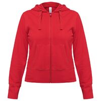 Толстовка женская Hooded Full Zip красная, размер XS