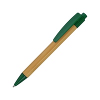 Ручка шариковая "Borneo" из бамбука, зеленый, черные чернила