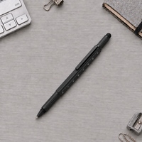 Ручка шариковая металлическая "Tool", черный. Встроенный уровень, мини отвертка, стилус