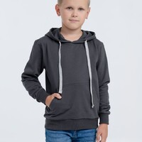 Фото товара Толстовка с капюшоном детская Kirenga Kids, темно-серая (графит), 12 лет