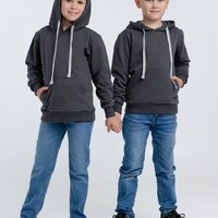 Фото товара Толстовка с капюшоном детская Kirenga Kids, темно-серая (графит), 12 лет