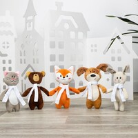 Фото товара Мягкая игрушка Beastie Toys, заяц с белым шарфом