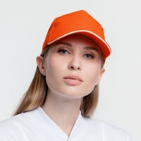 Фото товара Бейсболка Classic, оранжевая с белым кантом