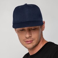Фото товара Бейсболка Snapback с прямым козырьком, темно-синяя