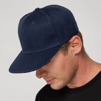 Фото товара Бейсболка Snapback с прямым козырьком, темно-синяя