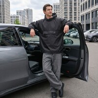 Фото товара Дождевик-анорак Hard Work, укороченный, черный, единый размер