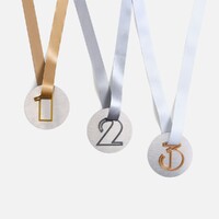 Фото товара Медаль Fundo, серебристая с 3D-подвеской Symbol, цифра 1