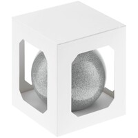 Фото товара Елочный шар Finery Shine, 10 см, глянцевый серебристый с глиттером