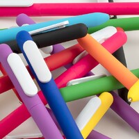 Фото товара Ручка шариковая Swiper Soft Touch, неоново-оранжевая с белым