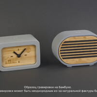 Фото товара Bluetooth-колонка "Stonehenge" 5Вт с беспроводным зарядным устройством, камень/бамбук