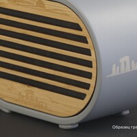 Фото товара Bluetooth-колонка "Stonehenge" 5Вт с беспроводным зарядным устройством, камень/бамбук