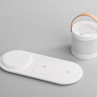 Фото товара Настольная беспроводная (15W) зарядная станция "Smart Home" с bluetooth колонкой-лампой