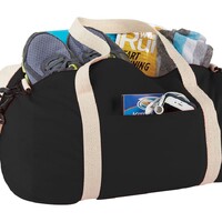 Фото товара Хлопковая сумка Barrel Duffel, черный/бежевый