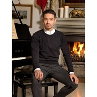 Фото товара Мужской пуловер Merrit с круглым вырезом, черный