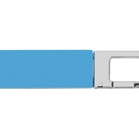 Фото товара Флеш-карта USB 2.0 16 Gb с карабином "Hook", голубой/серебристый