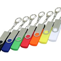 Фото товара Флешка с  поворотным механизмом, c дополнительным разъемом Micro USB, 16 Гб, синий