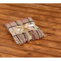 Фото товара Плед акриловый в клетку Tartan, бежевый