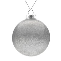 Фото товара Елочный шар Finery Shine, 10 см, глянцевый серебристый с глиттером