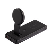 Фото товара Беспроводная зарядная (20W/15W) станция-пауэрбэнк "Slider" 10000 mAh для смартфонов, наушников, часов, с подвижным зарядным блоком