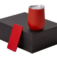Фото товара Подарочный набор с термокружкой и повербанком С1, 5000 mAh, красный