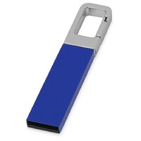 Фото товара Флеш-карта USB 2.0 16 Gb с карабином "Hook", синий/серебристый