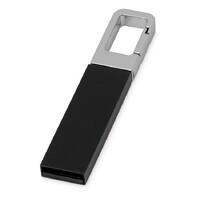 Фото товара Флеш-карта USB 2.0 16 Gb с карабином "Hook", черный/серебристый