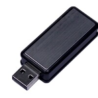 Фото товара USB-флешка промо на 4 Гб прямоугольной формы, выдвижной механизм, черный